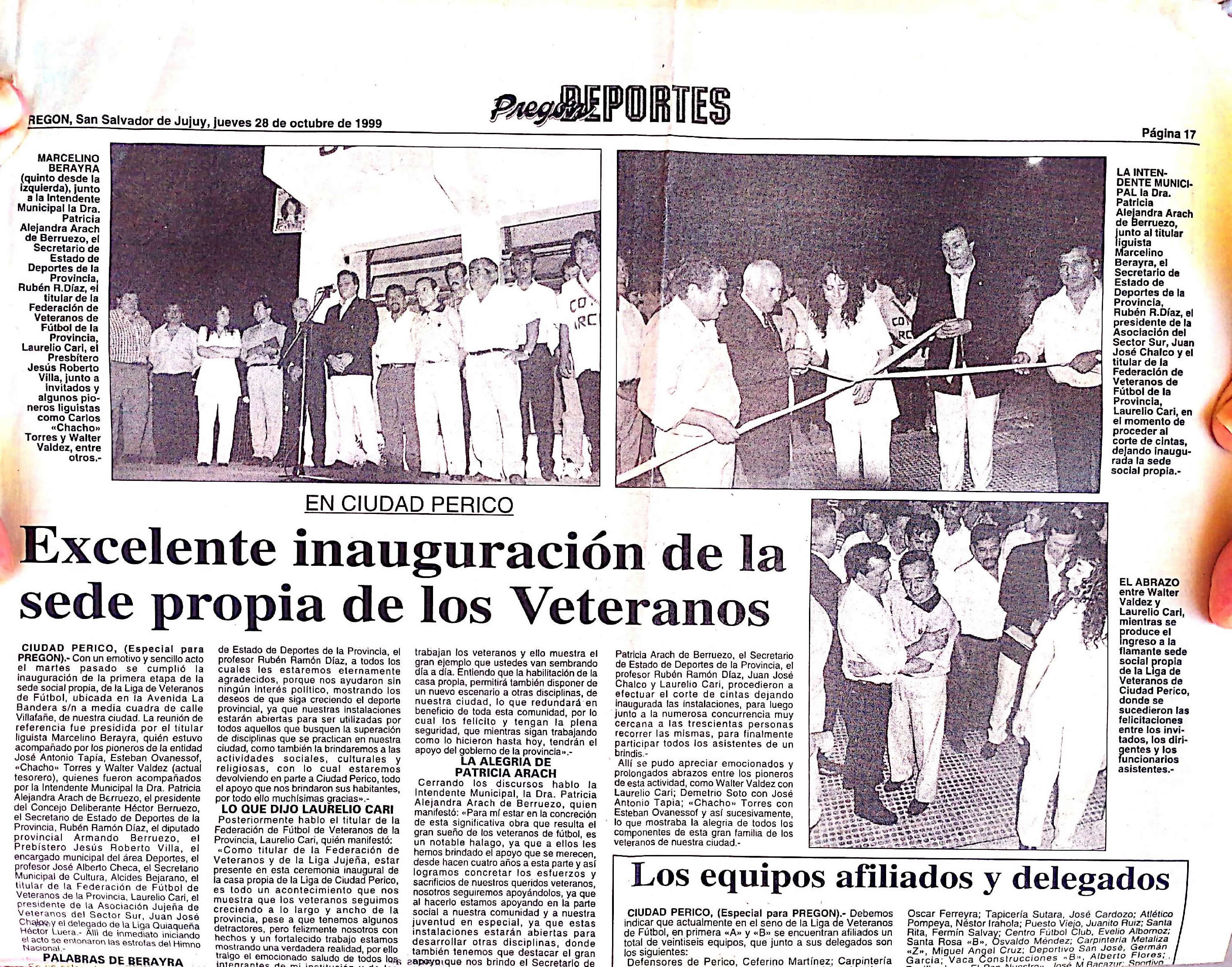 Recorte de periódico sobre Tercer Tiempo FC
